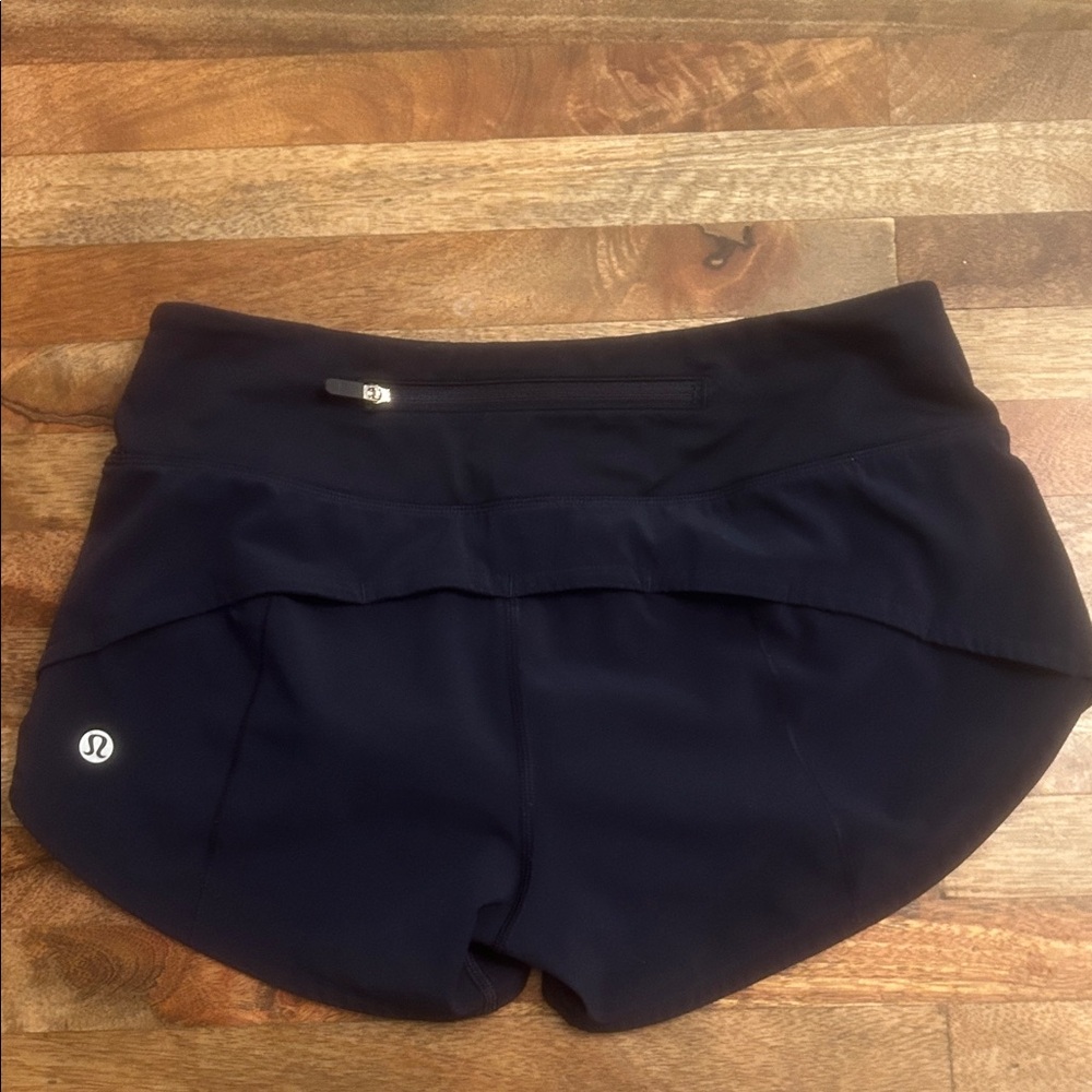 lululemon navy blue Athletic Run Shorts - Picture 2 of 4